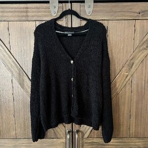 Social Standard By Sanctuary Popcorn Textured Cardigan Sweater Black Size XXL